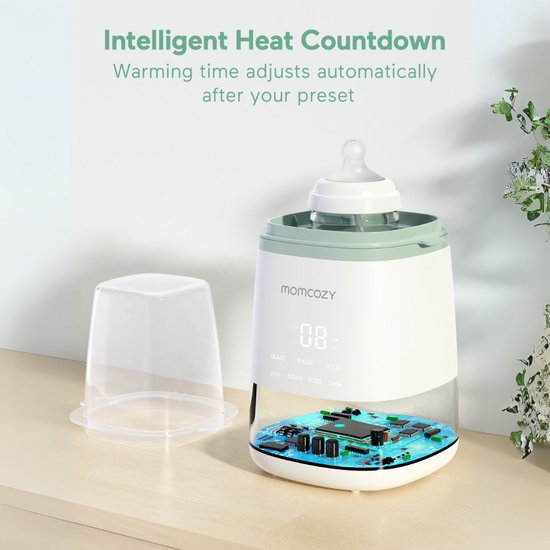 Momcozy Flessenwarmer - 6-in-1 - Geschikt voor melk en babyvoeding - Compatibel met potjes, zakjes en flessen - Tot 24 uur warm houden van Merkloos — afbeelding 3