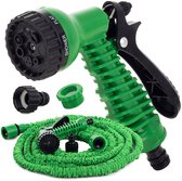 BASIC Tuyau d'arrosage flexible et irrigation 15 mètres - Irrigation de jardin - Arroseur de jardin - Tuyau d'eau - 7 fonctions de pulvérisation
