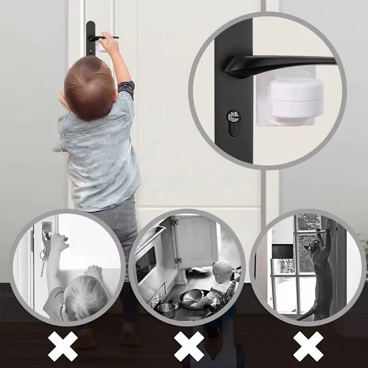 3X Deurklink Beveiliging Voor Kinderen I Deurklink Vergrendeling I Veiligheidsslot Kind I Kinderslot Deur I Deurklink Beveiliging Baby – foto 3