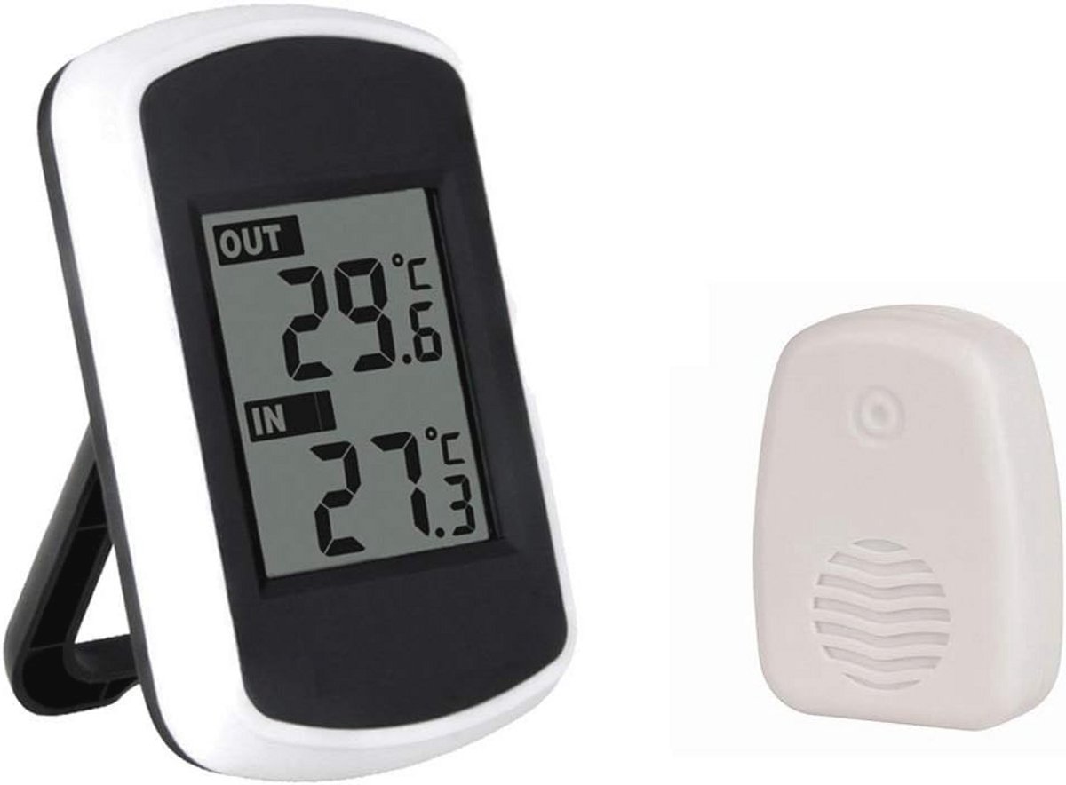 Draadloze Binnen- en Buitenthermometer met LCD-scherm - Tot 100 Meter Bereik - Nauwkeurige Temperatuurmeting
