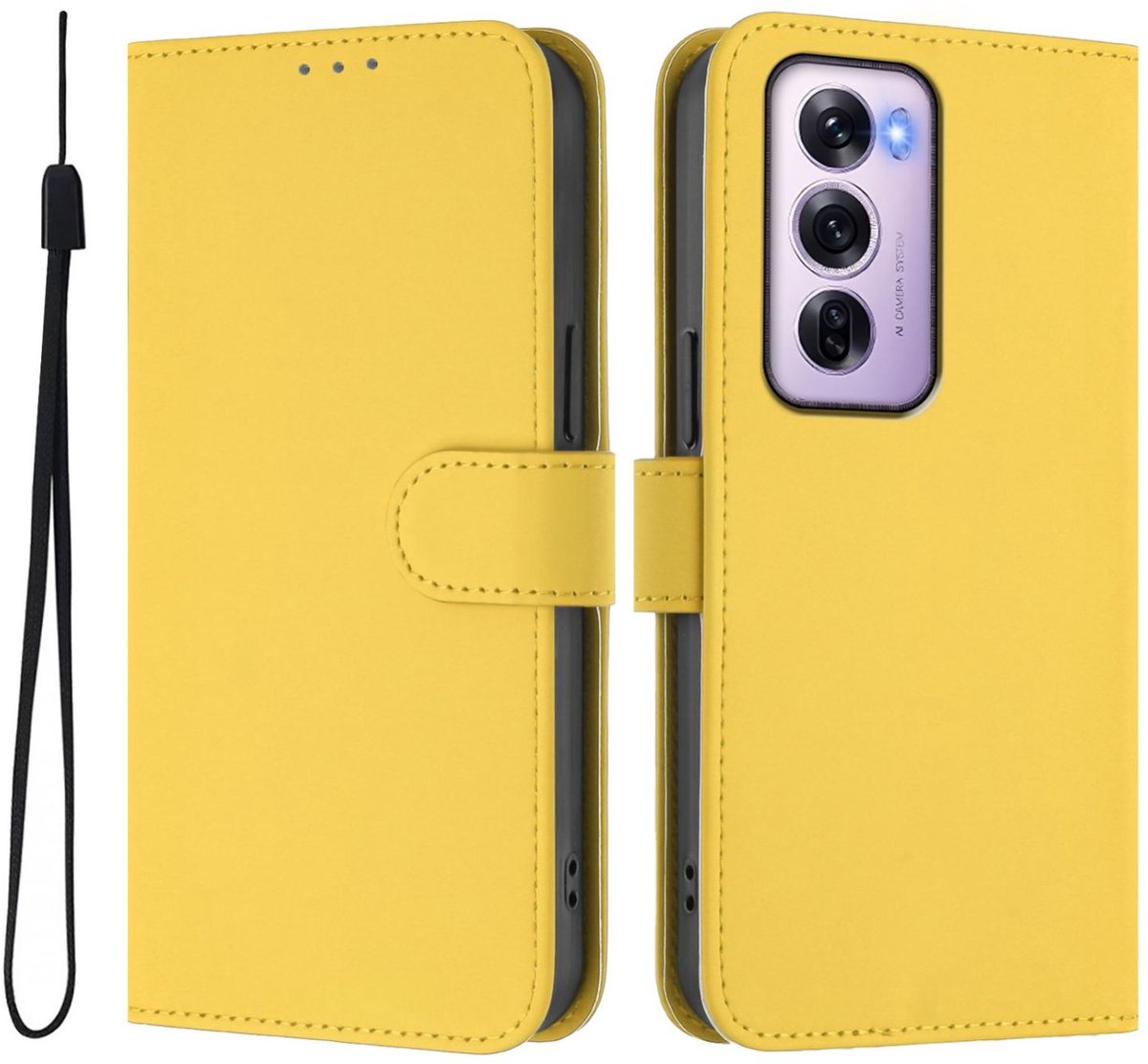 Mobigear Telefoonhoesje geschikt voor OPPO Reno 12 Pro Hoesje | Mobigear Urban Wallet Bookcase Portemonnee | Pasjeshouder voor 3 Pasjes | Telefoonhoesje voor Pinpas / OV Kaart / Rijbewijs - Geel