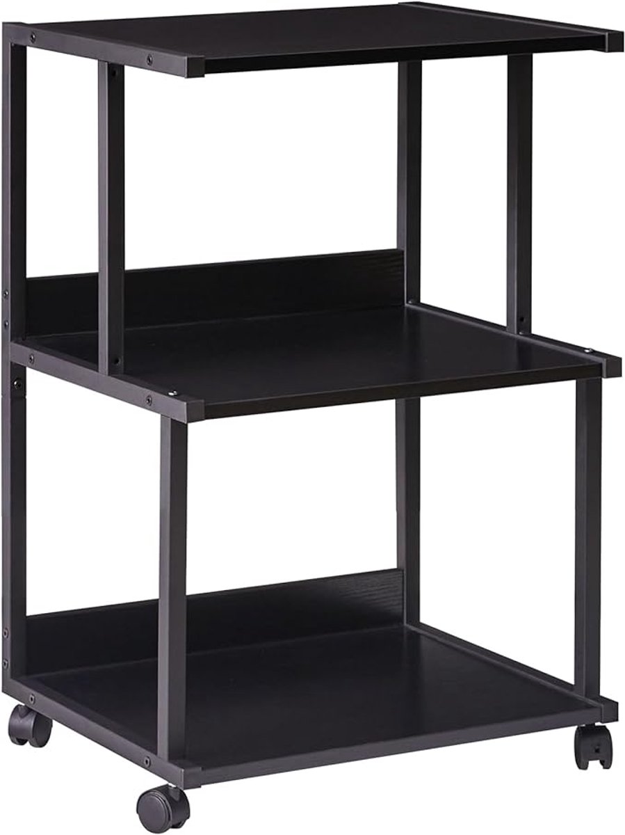 Printertafel - Stevig en Ruimtebesparend - Ideaal voor Thuis en Kantoor - Met Opbergruimte en Wielen - Organiseer je Werkplek Efficiënt - Praktisch en Functioneel Design