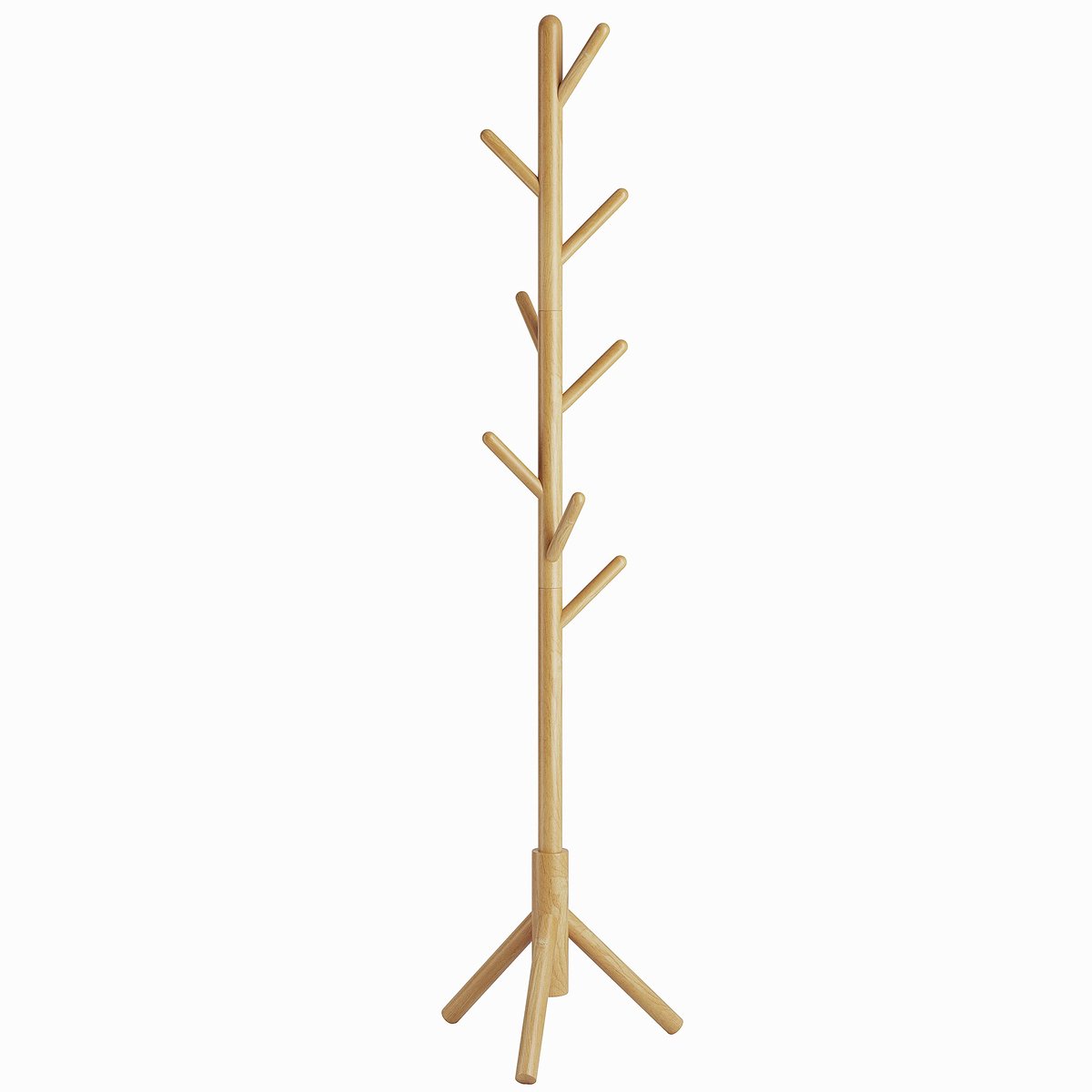 Unyqoos ® Houten Vrijstaande Kapstok met 8 Haken voor Jassen, Hoeden en Tassen in Boomvorm Design bruin