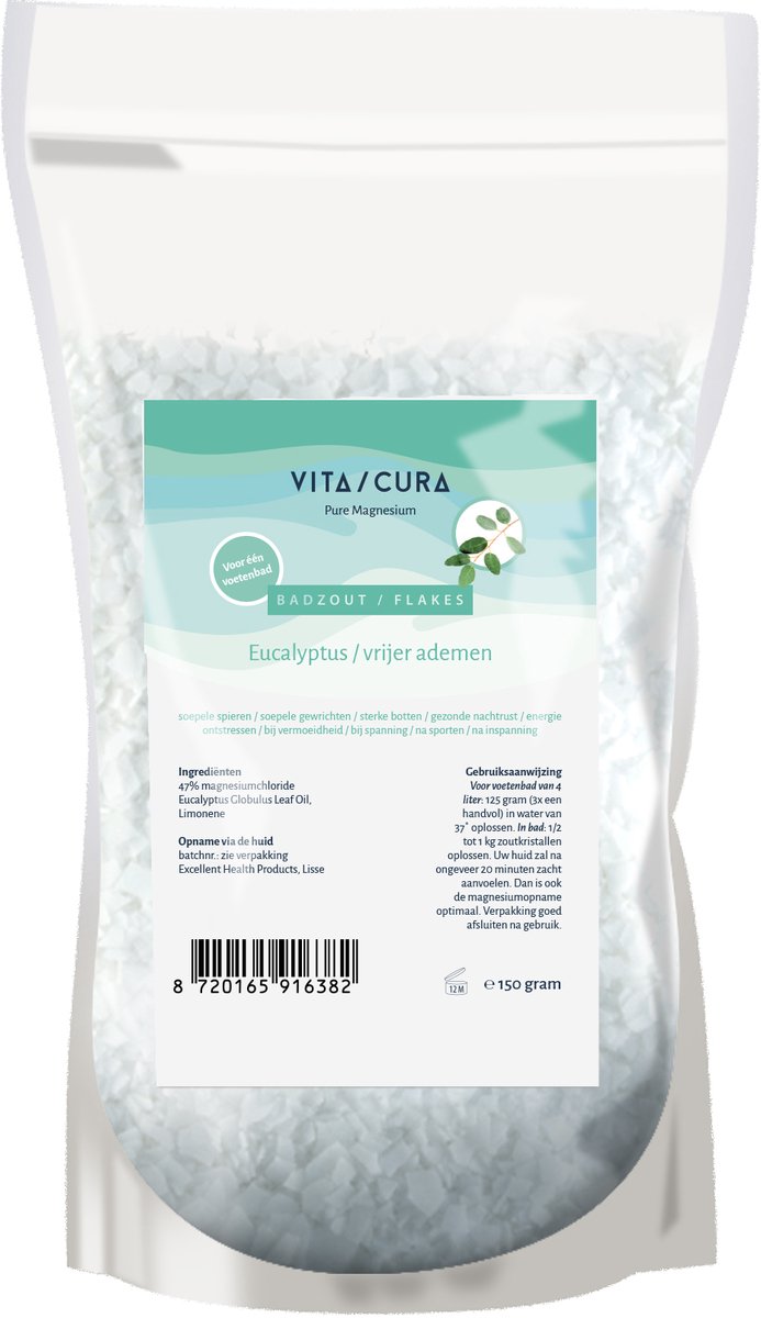 Vitacura Magnesium zout flakes eucalyptus 150 Gram
