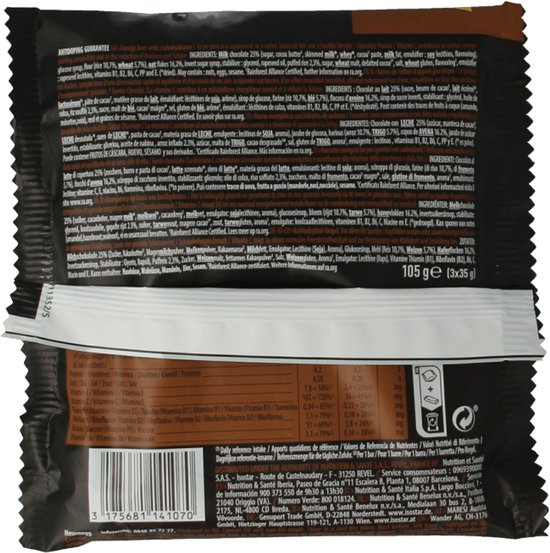 Isostar Energy Sport Bar Chocolade Smaak 3 x 40 g — afbeelding 5