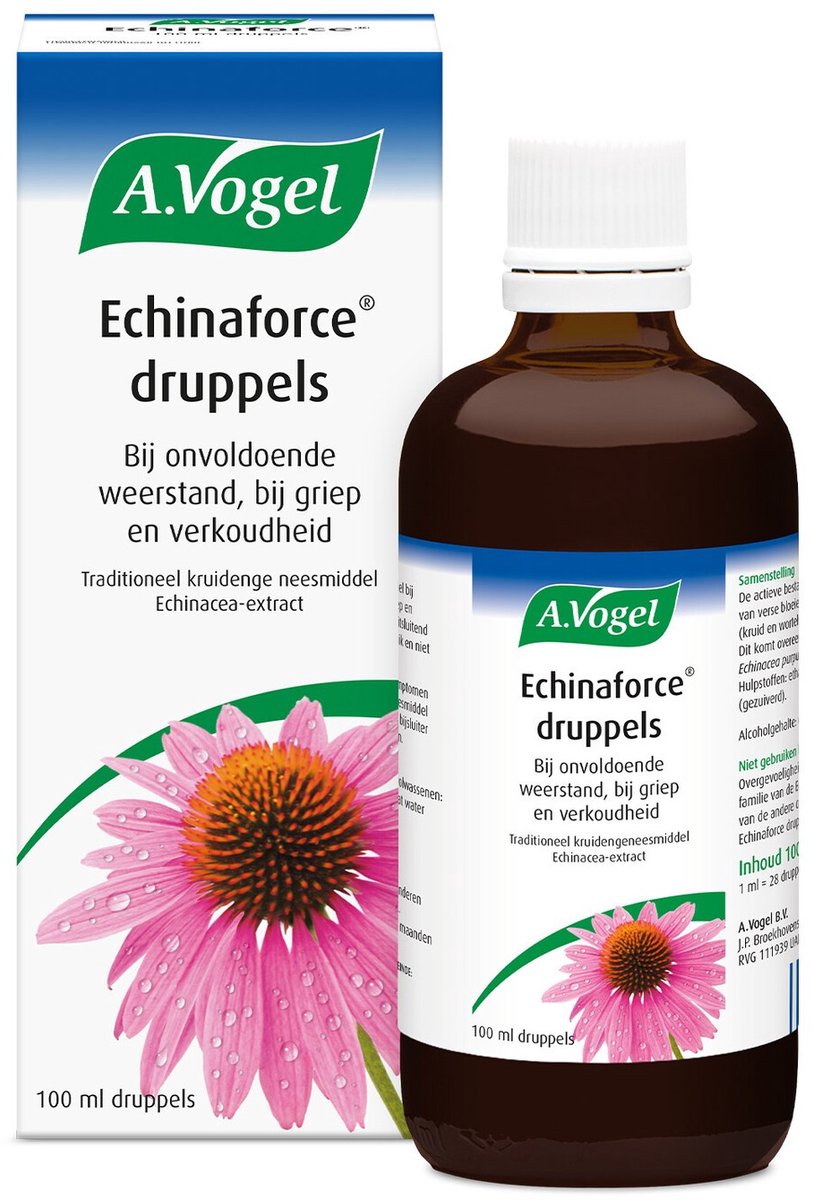 Goedkoopste A.Vogel Echinaforce druppels - Geneesmiddel bij onvoldoende weerstand, griep en verkoudheid - 100 ml
