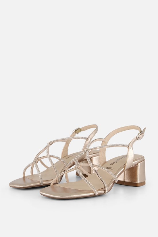 Tamaris Sandalen met hak goud Synthetisch - Dames - Maat 37