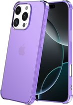 Smartphonica Telefoonhoesje Geschikt voor iPhone 16 Pro Max Transparant Schokbestendig Siliconen Hoesje met Stootrand - Shockproof Back Cover Case - Paars geschikt voor iPhone 16 Pro Max