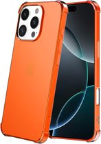 Smartphonica Telefoonhoesje Geschikt voor iPhone 16 Pro Max Transparant Schokbestendig Siliconen Hoesje met Stootrand - Shockproof Back Cover Case - Oranje geschikt voor iPhone 16 Pro Max