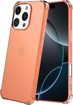 Smartphonica Telefoonhoesje Geschikt voor iPhone 16 Pro Max Transparant Schokbestendig Siliconen Hoesje met Stootrand - Shockproof Back Cover Case - Rood geschikt voor iPhone 16 Pro Max