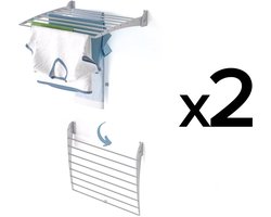 2x Foxydry Fold 60 DOWN - wasdroogrek wandmontage clicksysteem - neerwaartse sluiting - 60 x 50 x 10 cm