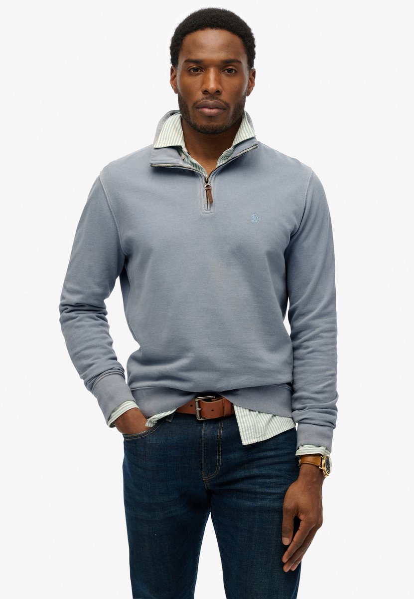 Superdry Klassieke Essential trui met halve rits Heren Truien Denim