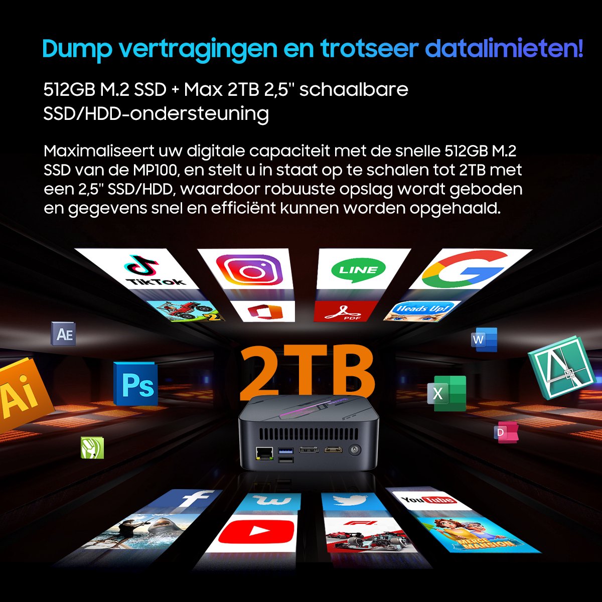 Blackview MP100 Mini PC - Ryzen 7, 16GB RAM, 4K thumbnail 8