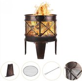 Bol.com Vuurkorf 58x45 cm - Vuurschaal voor buiten - Tuinhaard - Terrashaard - Geschikt voor BBQ aanbieding
