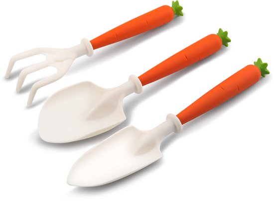 3 delige set - Combi Gereedschap - Tuingereedschap - Kleine tuingereedschapset voor kinderen - Oranje - kunststof - Plantenschep - Tuinschep - voor grond, planten, graven, verplanten van Merkloos	 — afbeelding 2