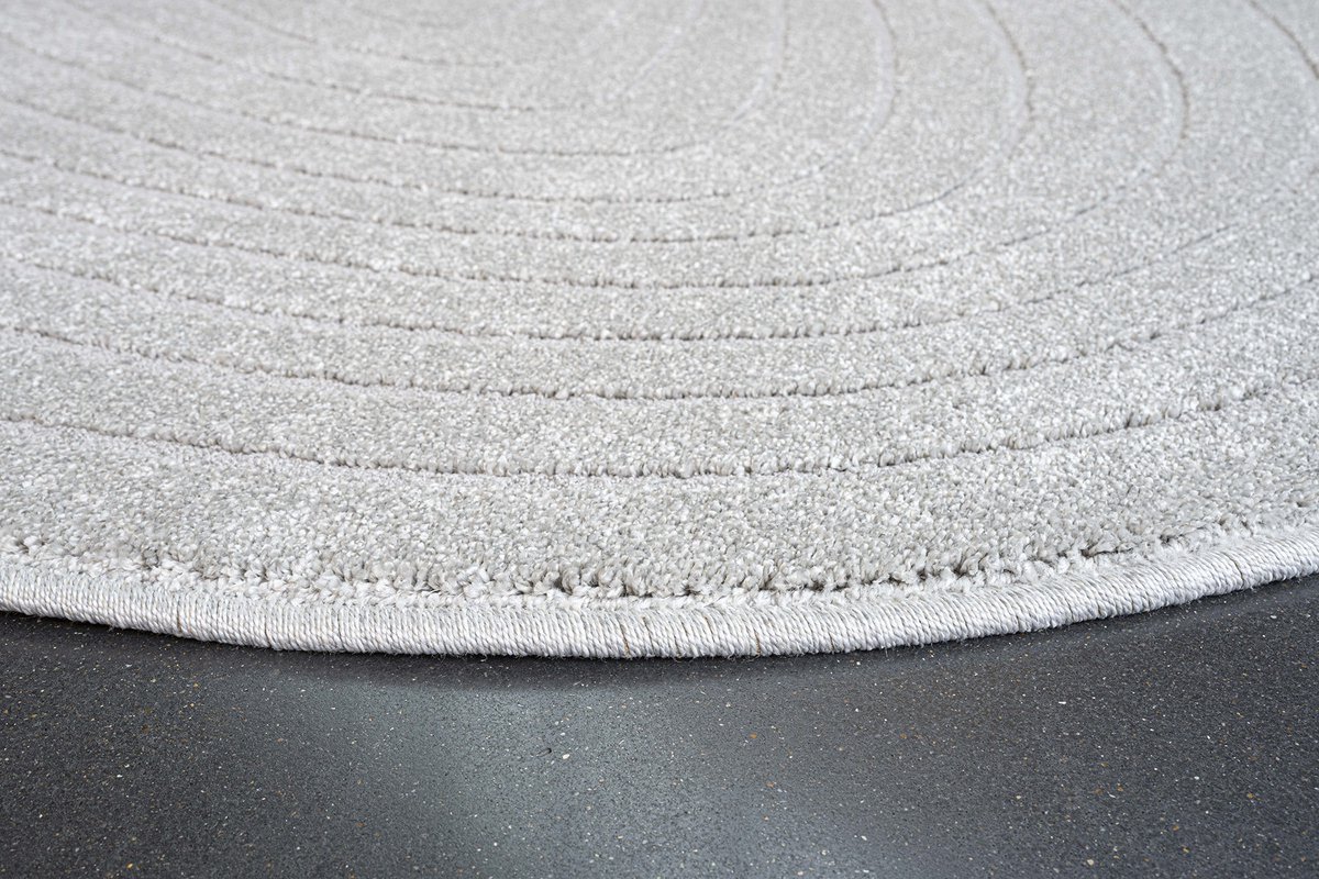 Rugsman Livorno Pebble 2121 Vloerkleed - 200 x 290 cm - Grijs - Organisch - Polyester, Polypropylene - Eetkamer, Woonkamer - Effen - Modern