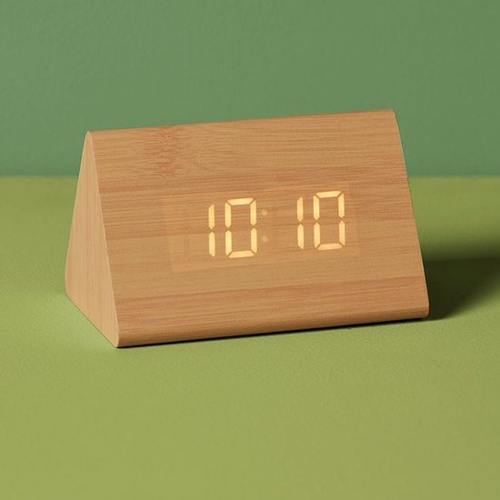 Houten bureauklok | Elektrische slaapkamerklok - Digitale wekker elektrisch, van hout gemaakte elektrische klokken met geluidsbediening en 3 alarminstellingen, digitale klok Houten bureauklok | Elektrische slaapkamerklok - Digitale wekker elektrisch, van hout gemaakte elektrische klokken met geluidsbediening en 3 alarminstellingen, digitale klok