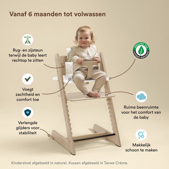 Stokke Tripp Trapp kinderstoel (White) met kussen OCS (Star Silver) - Inclusief Tripp Trapp stoel, babyset 2 voor kinderen van 6-36 maanden van Stokke — afbeelding 2
