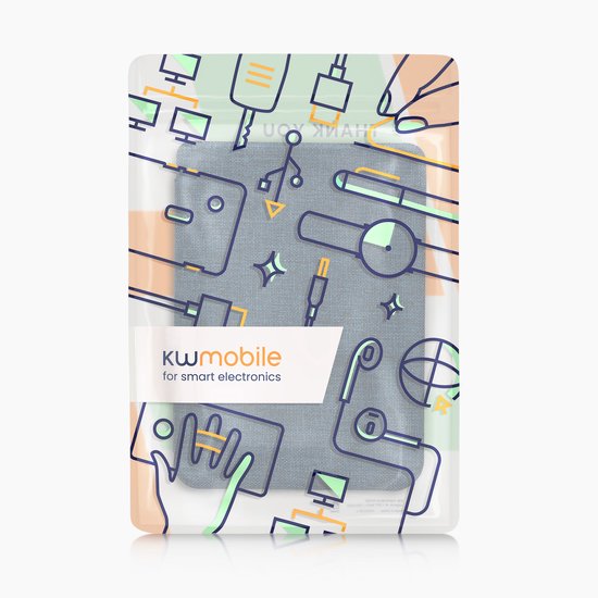 kwmobile hoes geschikt voor Kobo Clara BW / Colour - Stoffen beschermhoes voor e-reader in blauw van Merkloos — afbeelding 5