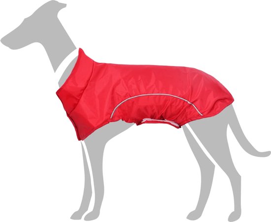 vidaXL - Hondenregenjas - met - reflecterende - strips - polyester - rood - XS