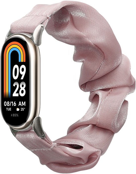kwmobile elastisch bandje voor smartwatch - Compatibel met Xiaomi Mi Band 10 / Mi Band 9/8 - Horlogebandje van katoen - In zwart