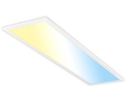 BRILONER Piatto – Plafonniere – EEK A lichtbron* – led paneel – dimbaar met afstandsbediening – CCT instelbaar – wit – 100 x 25 x 6 cm