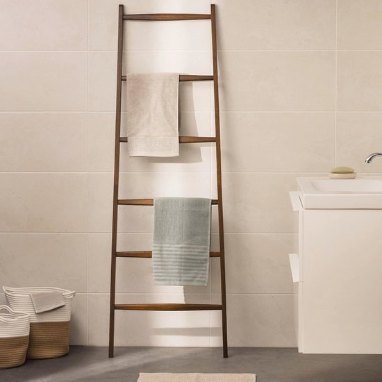 Relaxdays handdoekrek badkamer, metaal, 4 stangen, voor handdoeken & kleding, ruimtebesparend, HxBxD 160x40x24 cm, zwart
