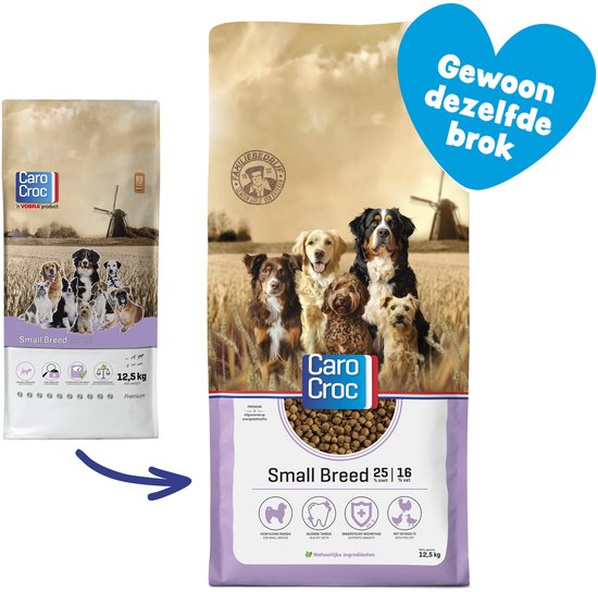Carocroc Small Breed Vlees&Gevogelte&Rijst - Hondenvoer - 12.5 kg