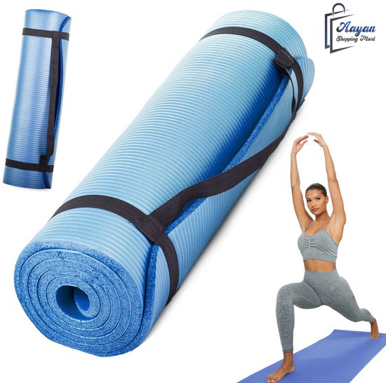 Jade Yoga Level One Yogamat Eco Rubber Blauw 4 mm – (173 x 61 cm)