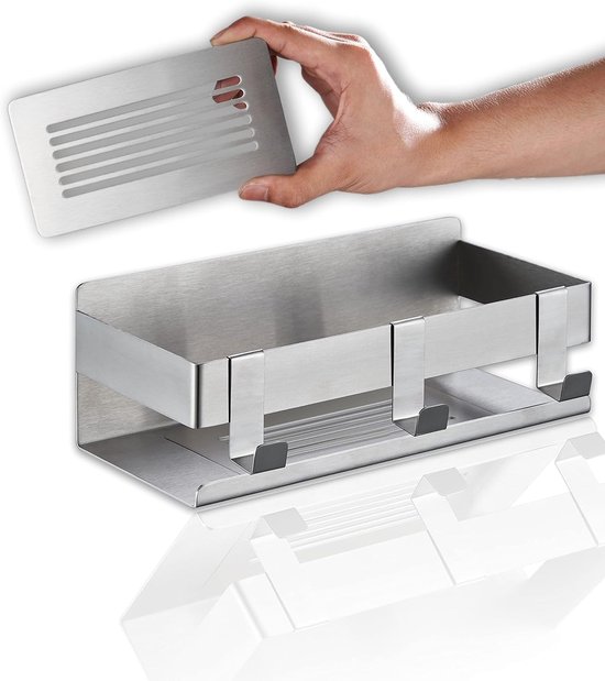 Étagère de douche en acier inoxydable - organisateur d'accessoires de salle de bain - sans perçage