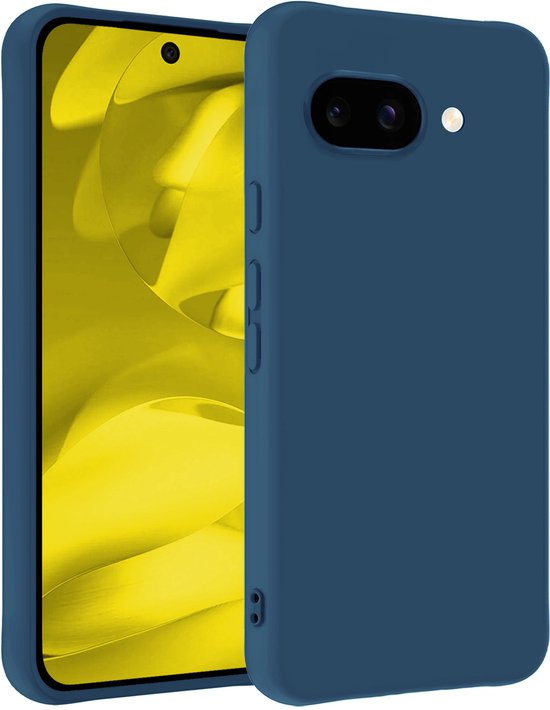 Hoesje - Geschikt voor Google Pixel 9a - Sterk & Shockproof - Hoes Cover - Siliconen Case - Telefoonhoesjes - Donkerblauw