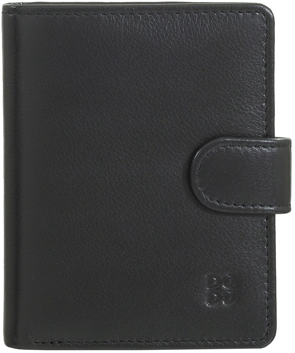 DuDu Bilbao Portemonnee RFID-bescherming Leder 8.5 cm - Dames - Horizontaal - black pop