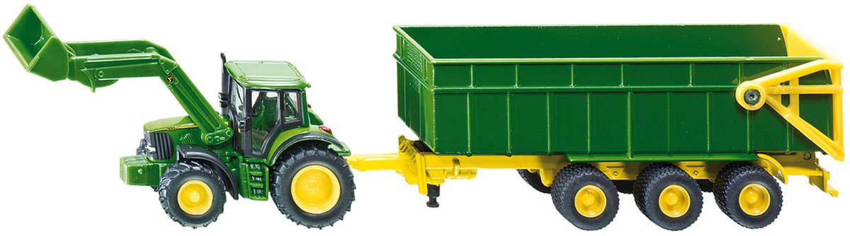 SIKU 1843, John Deere met Voorlader en Aanhangwagen, schaal 1:87, metaal/kunststof — cadeau in Spellen & Speelgoed - foto 5