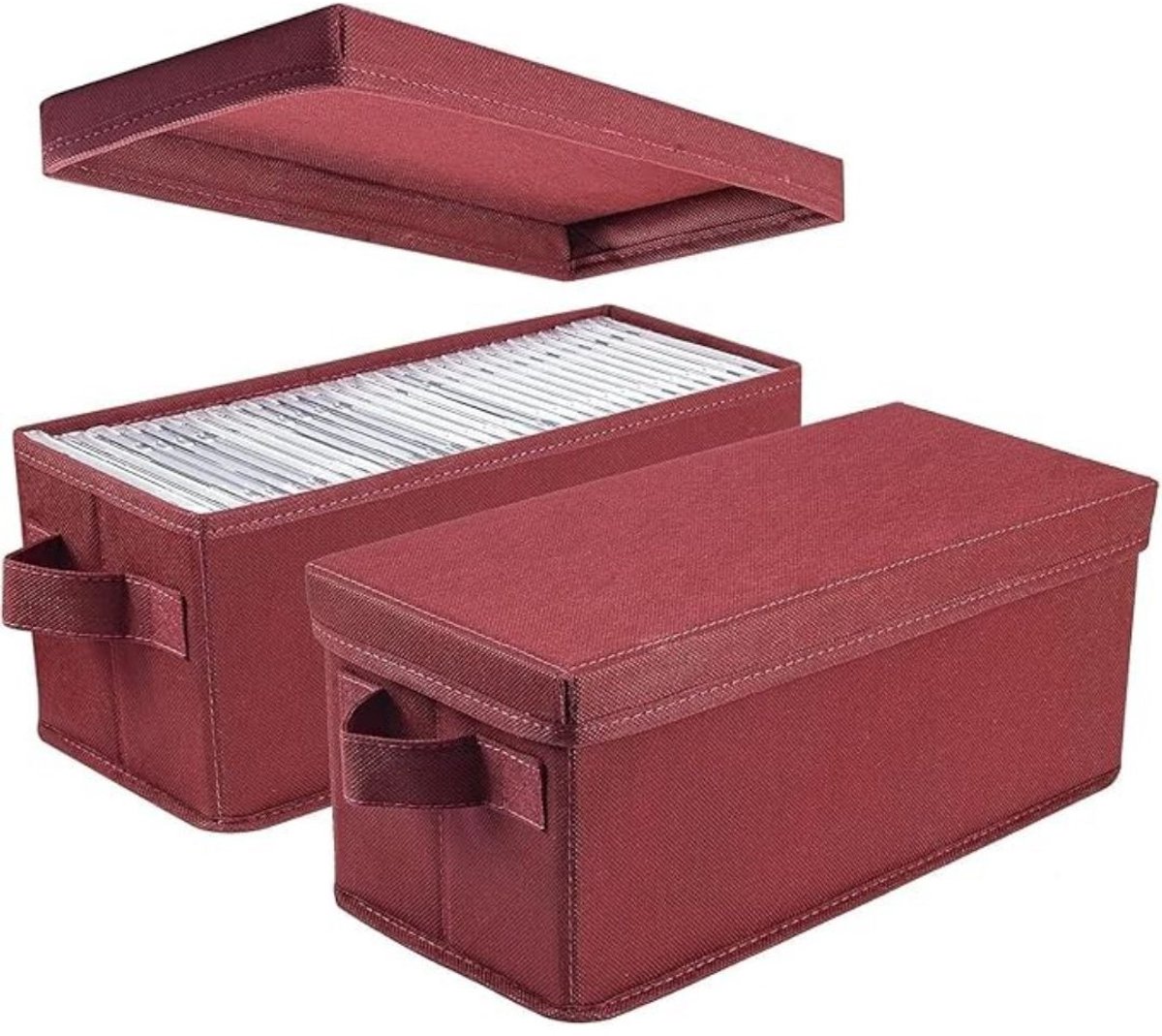 Zylo® Cd Opbergdoos - Cd Opbergsysteem - Cd Koffer - Rood - 34cm x 15cm x 14cm
