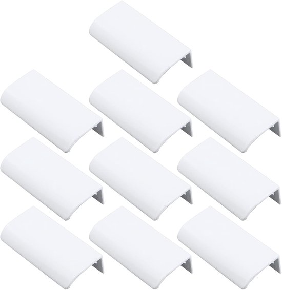 10 pièces - Poignée - Poignée d'armoire - Poignée de meuble - Poignée de cuisine - Poignées - Poignées de tiroir - Poignée de porte - Poignée d'arc - Poignées de porte cachées - Poignées d'armoire cachées - blanc - 80*40*18 mm