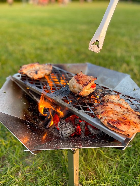 Grillrostprofi Roestvrijstalen Grillrooster 82x43 Cm – Met Afneembare Handgrepen, Voedselveilig, Elektrisch Gepolijst, Geschikt Voor Zelfbouw En Standaard Barbecues