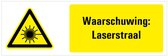 Autocollant de texte d'avertissement faisceau laser, W004 400 x 150 mm