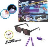Men In Black Kostüm, 5 Stück Agenten Kostüm Zubehör Set Mit Sonnenbrille, Walkie-Talkie-Kordel, Krawatte, Ausweis Und Banner, Alien Kostüms Für Halloween Party, Rollenspiele Und Cosplay Men In Black Kostüm, 5 Stück Agenten Kostüm Zubehör Set Mit Sonnenbrille, Walkie-Talkie-Kordel, Krawatte, Ausweis Und Banner, Alien Kostüms Für Halloween Party, Rollenspiele Und Cosplay