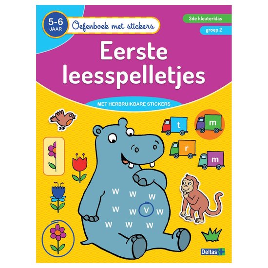 Oefenboek met stickers 0 - Eerste leesspelletjes - cover