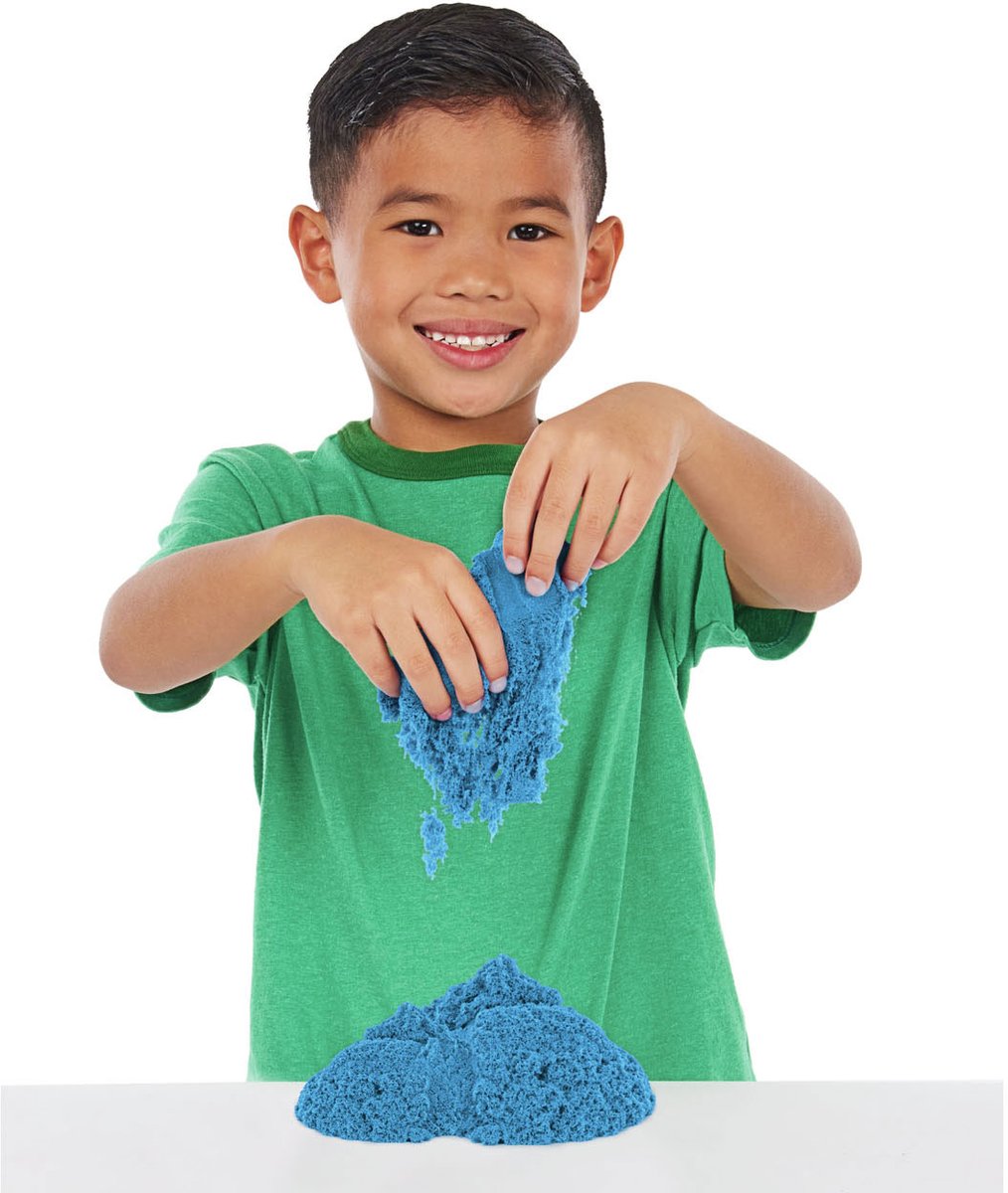 Kinetic Sand - Zandbak-set met 454 g blauw origineel Kinetic Sand - opbergzandbak 4 vormen en gereedschap - Sensorisch speelgoed — afbeelding 19