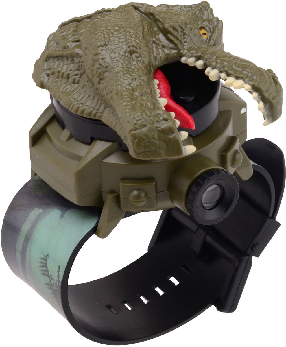 Johntoy dino projectie horloge - speelgoed horloge met 24 afbeeldingen.
