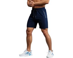 Livano Tennisbroek Heren - Tennisshort - Tenniskleding - Padelbroek - Padel - Gym - Short - Marineblauw - Maat XXXL