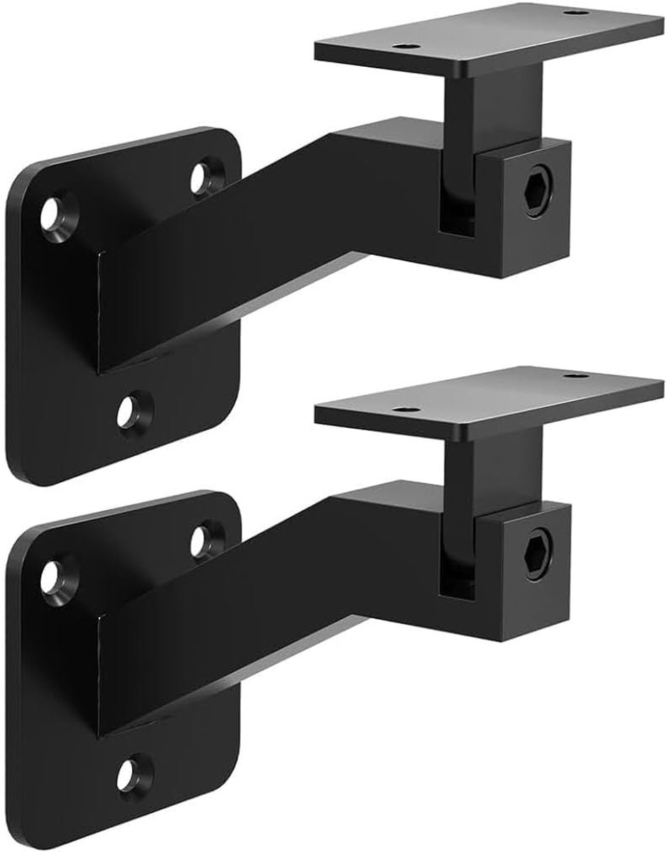Leuninghouders zwart - Wandhouders voor houten leuning - 2 stuks