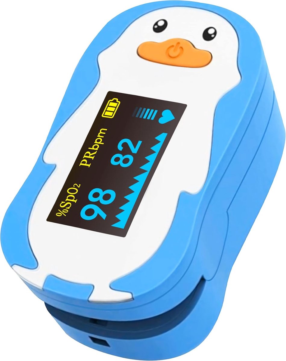 Professionele pediatrische pulsoximeter voor kinderen met verstelbaar OLED kleurendisplay