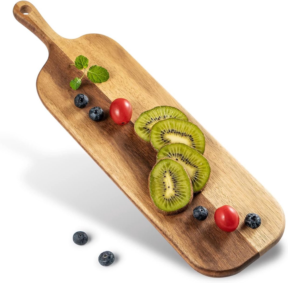 Houten pizzabord snijplank - multifunctioneel - 1 stuk - 41 x 12 x 1,5 cm