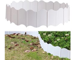 Witte Tuinrand - Kunststof Gazonrand - Set van 20 Stuks