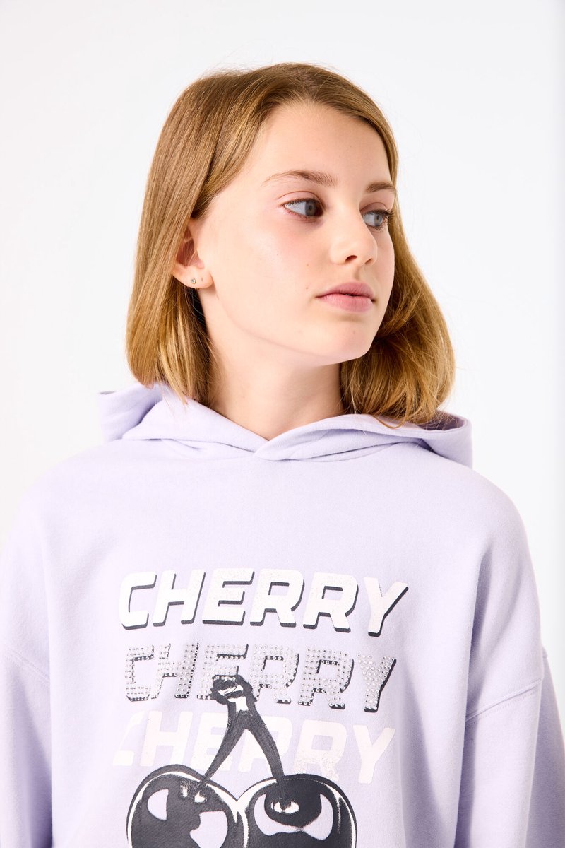 GARCIA Meisjes Effen Sweater Paars Lange mouw