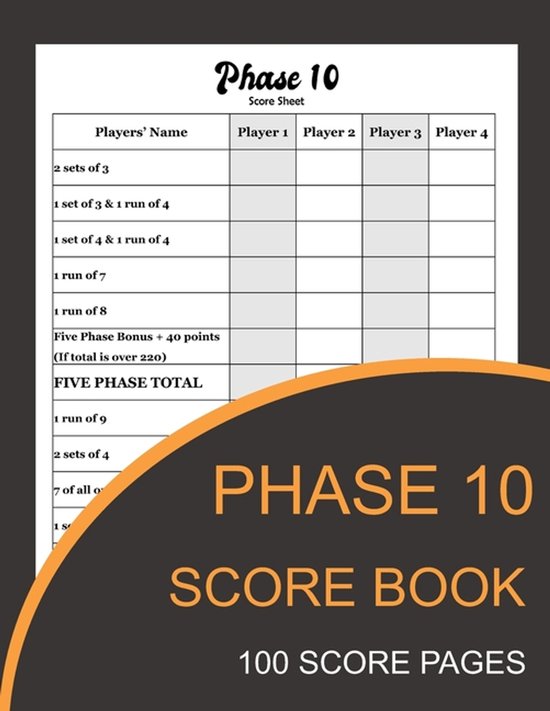 Phase 10 Score Book - cover