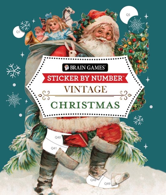 Brain Games - Sticker by Number- Brain Games - Sticker by Number - Vintage: Christmas (28 Images to Sticker)