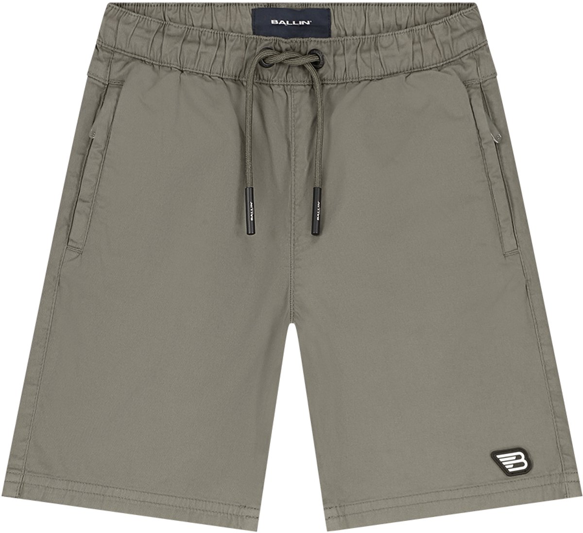 Ballin Amsterdam - Jongens Regular fit Shorts Casual - Dark Army - Maat 12